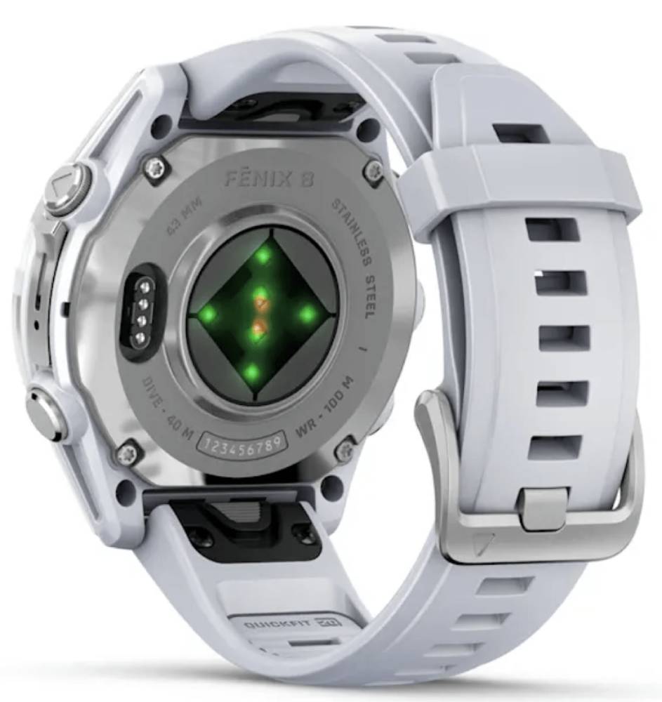 Garmin Fenix 8 Amoled 43мм Cеребро с белым ремешком